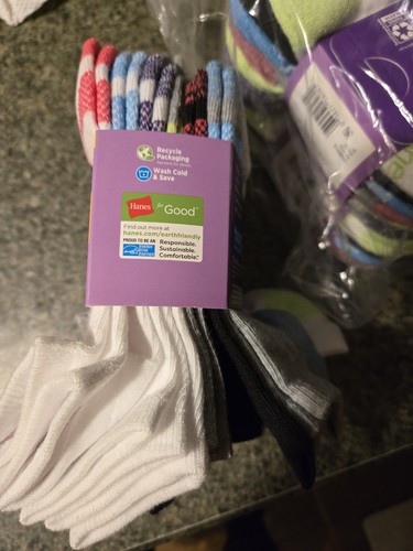 Hanes Girls Cool Comfort No Show Ankle Socks 12-Pack Soft Breathable - Picture 3 of 4