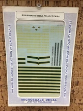 MICROSCALE DECAL HO SCALE 87-125: Reading Cab Diesels FT,F-3,F-7,FP-7 & FA-1