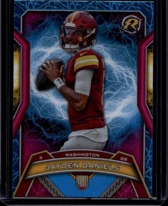 2024 Topps Resurgence #196 Jayden Daniels Sky Blue & Pink Shock