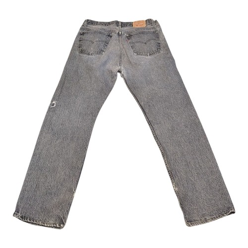 Jeans Levis 501 38x30 Denim Negros Lavados Rojo Tab Envejecidos EE. UU. De Colección Años 90 #512 - Imagen 2 de 10