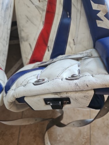 CCM Extreme Flex Pro Goalie Pads Red White Blue Sz 29 + 1 - Picture 5 of 13