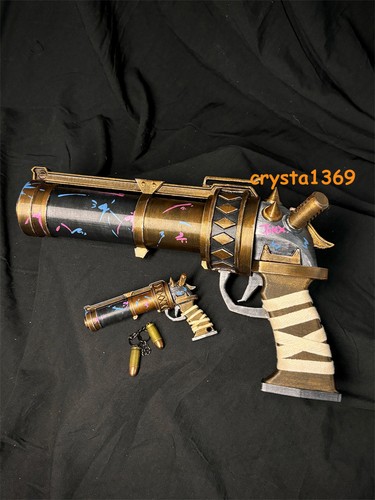 Arcane: League of Legends Jinx Revolver Pistol 30cm Cosplay Props Jinx Accessory - Foto 12 di 13