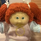 Vintage Cabbage Patch Kids Doll Red Yarn Hair Blue Pink Outfit 1982, Paci &Shoes