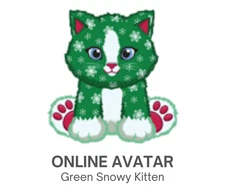 Webkinz Classic Green Snowy Kitten Christmas Pet Code Only