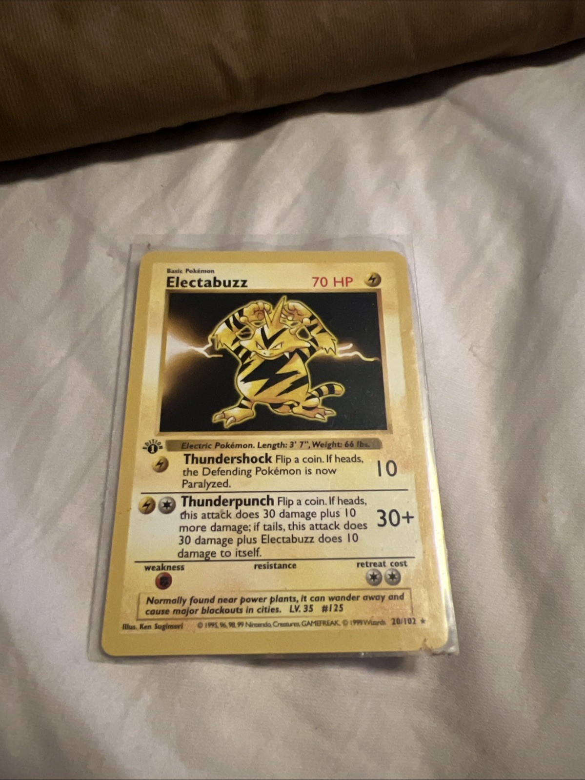 Pokemon TCG 1999 Electabuzz Base Set FIRST EDITION Shadowless Rare 20/102 MP