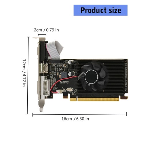 Low Profile DDR3 64Bit Graphics Card with Cooling Fan PCIe 16X Computer - Picture 8 of 8