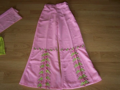 Girls Brisa India Asian Ethnic Outfit Pants Top Scarf Green & Pink New NWT - Picture 3 of 8