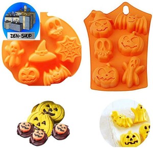 Lot de 2 Moules en Silicone en Forme de Citrouille Halloween
