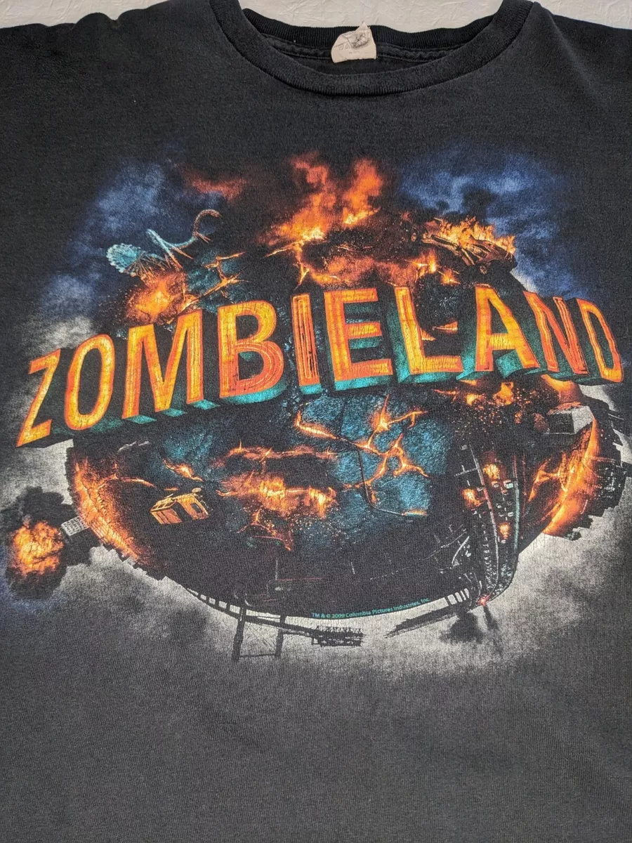 Rare VTG DELTA Zombieland 2009 Film Promo T Shirt 2000s Woody Harrelson Movie XL