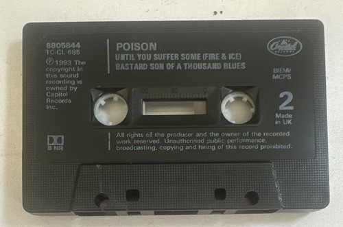Poison - Stand - Until You Suffer Some Cassette Single In Plastic Box EX / VG+ - Picture 6 of 6