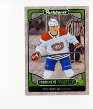 2021-22 UD Parkhurst Cole Caufield #PP1 Prominent Prospects Montreal Canadiens