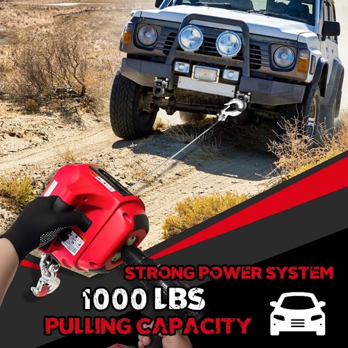 Drill Powered Portable Winch 1000LBS Drill Winch with 40FT Alloy Steel Wire Rope - Picture 4 of 6