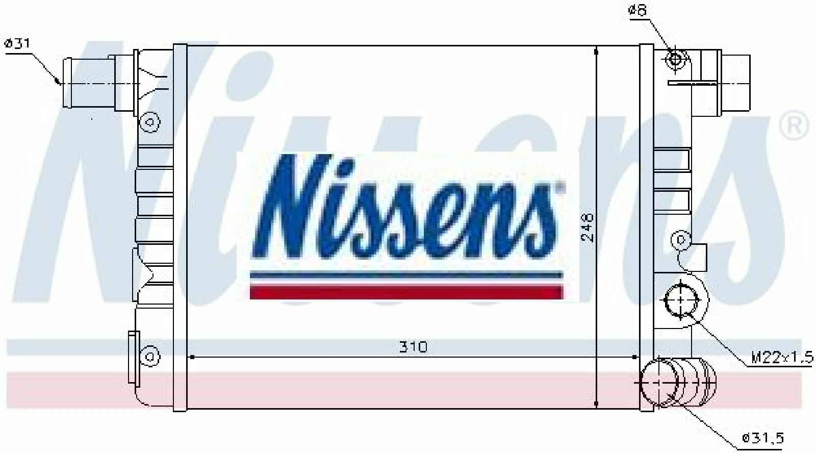 NISSENS MOTORKÜHLER AUTOKÜHLER KÜHLER WASSERKÜHLER 65307