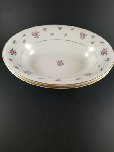 2 Royal Jackson Fine China Rambler Rose 9" Oval Vegetable Serving Bowls Retired