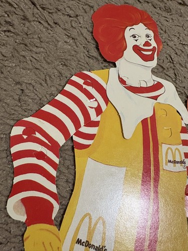 Vintage McDonald’s Ronald McDonald Clown Paper Doll Decoration Articulated Sign - Picture 5 of 8