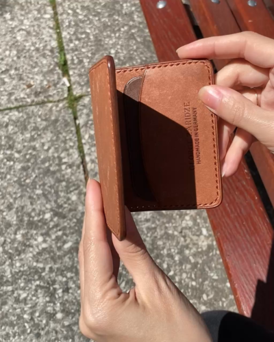 Portafoglio marrone portafoglio portafoglio in vera pelle fatto a mano astuccio per carte - Video 1 di 1