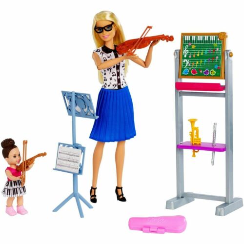 NRFB BARBIE & son élève PROF PROFESSEUR DE MUSIQUE avec accessoires FXP18