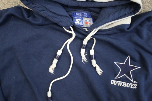 Sudadera con capucha doble de fútbol americano NFL vintage años 90 Dallas Cowboys XL azul - Imagen 3 de 9
