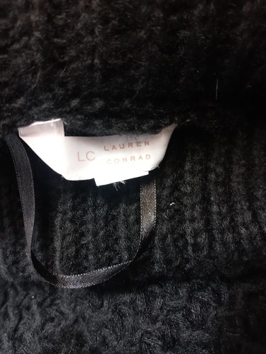 Vintage Lauren Conrad LC Häkel Poncho Damen One Size Schwarz Pullover Schal Poncho - Bild 14 von 14