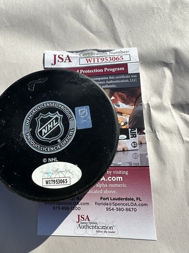 Adam Graves Autographed New York Rangers Puck JSA Certified 94 Cup Inscription - Picture 3 of 4