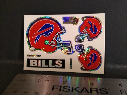 VTG BUFFALO BILLS Holographic Vending Machine NFL Stickers Football Helmet Prism - Picture 6 of 7