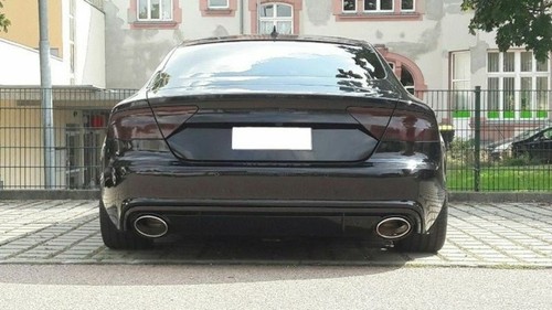 Rear Bumper Diffuser For AUDI A7 4G RS7 Design + Exhaust Tips 10-14 - Picture 3 of 11