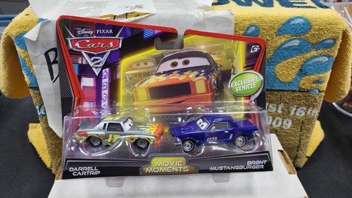 NIB 2011 DARRELL CARTRIP BRENT MUSTANGBURGER MOVIE MOMENTS DISNEY CARS 2 PACK