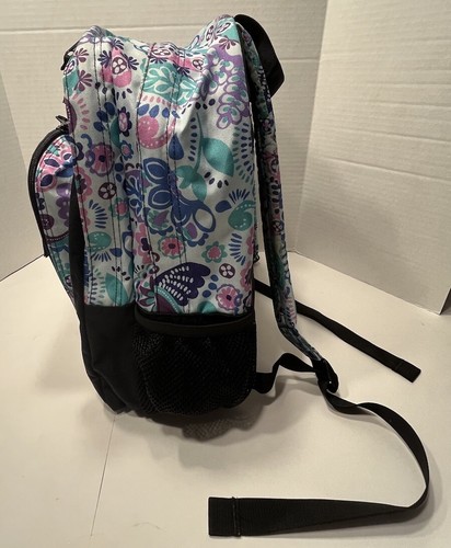 LLBean Blue & Black Floral Backpack Multiple Pockets Personalized “Olivia” READ - Picture 18 of 22