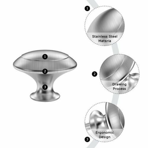 10er Pack Schrankknöpfe Schubladengriffe Türgriffe Küchenbeschläge Nickel gebürstet - Bild 7 von 11