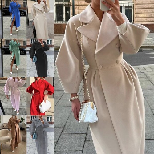 Mujeres Cárdigan de Lana Chaqueta Damas Fiesta Larga Maxi Manga Trench Coat