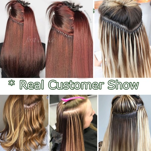 CLEARANCE U Nail Tip Remy Human Hair Extensions Pre Bonded Keratin THICK 150G US - Picture 9 of 28
