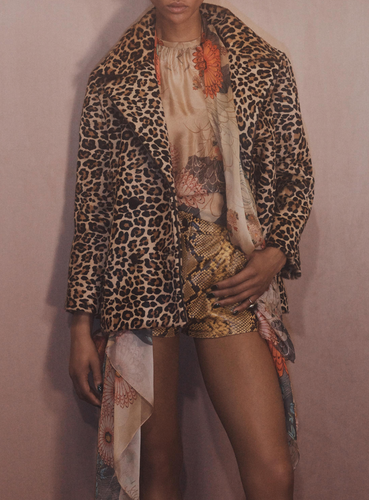 ZARA x Kate Moss senffarben Schlangenmuster 100 % Leder Shorts Größe S Small 3322/249