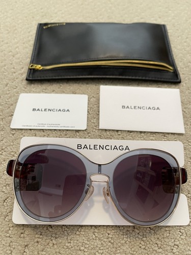 BALENCIAGA GOLD TRIM DUO COLOR LIGHT BLUE & VIOLET SUNGLASSES: Authentic, NWD - Picture 6 of 12
