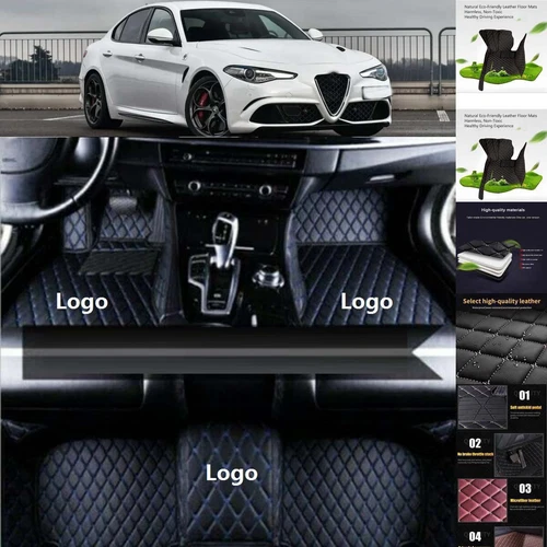 For Alfa Romeo Giulia Stelvio Car Floor Mats Handmade Custom Waterproof Carpets - Imagen 15 de 37