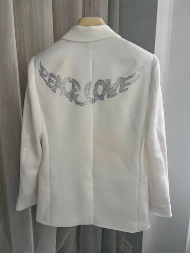 Zadig&Voltaire Women's Back Letter Wings Pressed Diamond Simple Jacquard Blazer - Picture 5 of 13