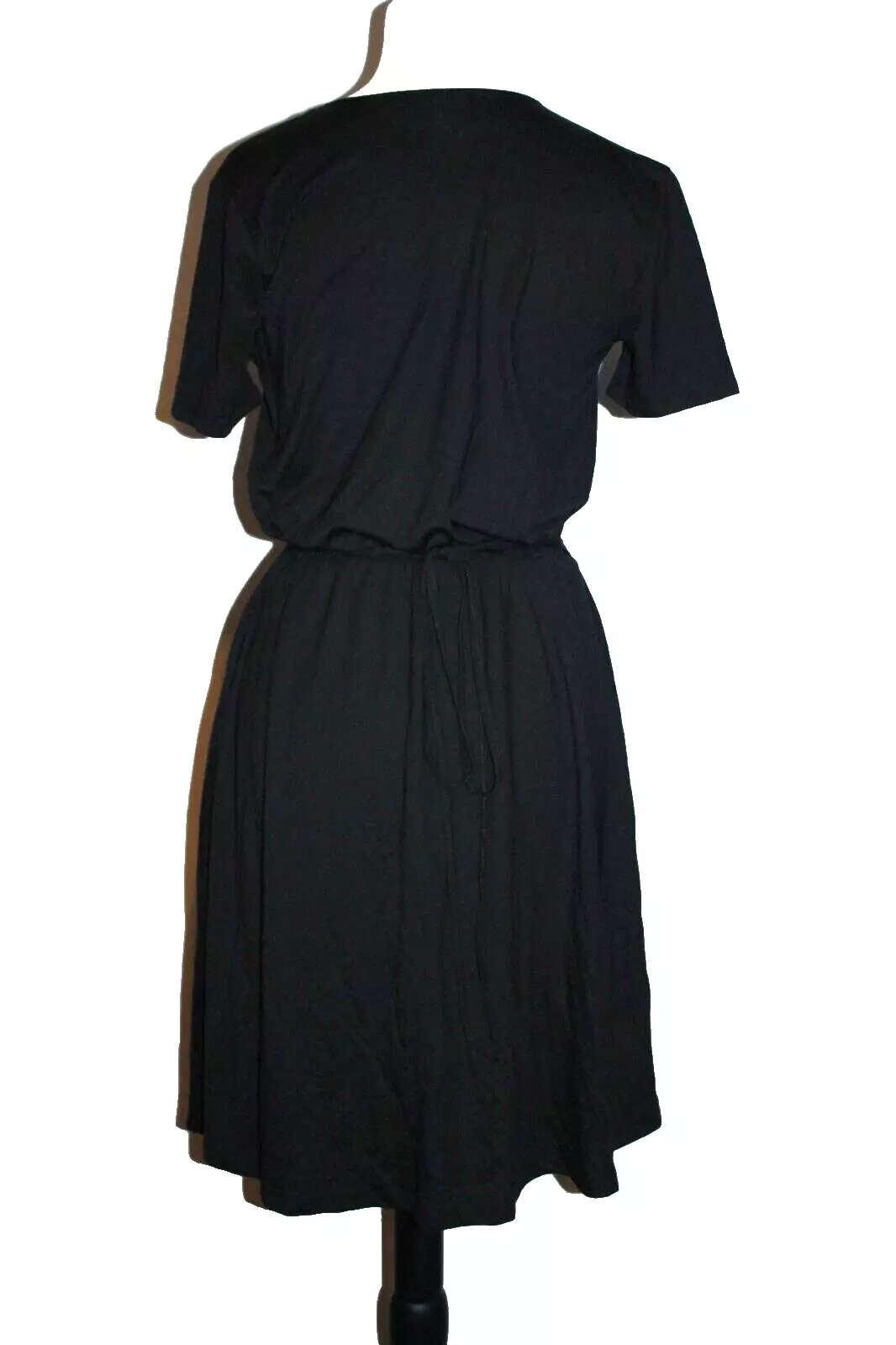 lole midi v-neck belted short sleeve stretch pockets 