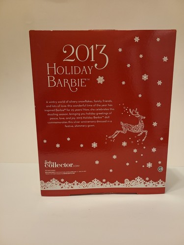 Mattel 2014 Holiday Barbie Collector Blonde red and gold gown near mint NRFB NIB - Picture 4 of 8