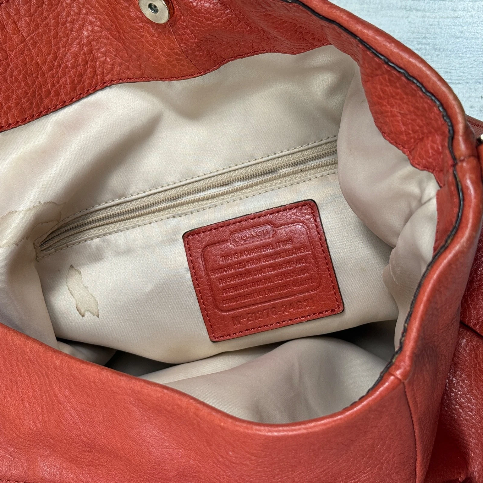 BORSA A TRACOLLA COACH 24621 MADISON PELLE PHOEBE BORSETTA VERMILLION ARANCIONE