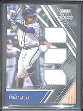 2017 Panini Elite Extra Edition Triple Relic #TM-RA Ronald Acuna No 4 of 99