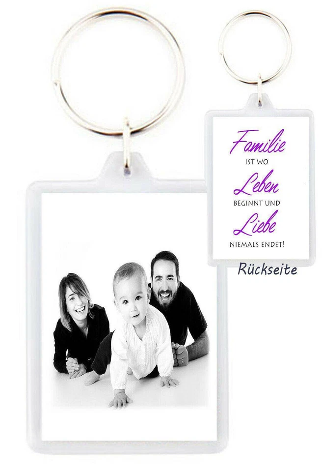 BLICKFANG Personalisierter Schlüsselanhänger mit Foto 6x4,5cm Glücksbringer Geschenk Motiv