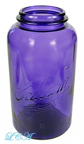 RIESIGE halbe Gallone SCHRAM antikes OBSTGLAS automatische Versiegelung B Lolli Pop LILA - Bild 1 von 5