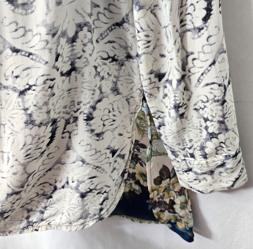 Anthropologie Tunic Top Shirt M Sheer Rose Floral Aratta Silent Journey POCKETS - Picture 7 of 12
