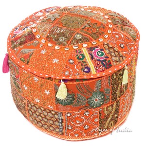 22-X-12-034-Round-Orange-Decorative-Embroidered-Pouf-Pouffe-Ottoman-Cover-Boho-Indi