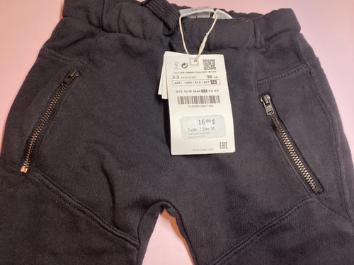 Zara 1880/519/807 Zipper Black Jogger  In 2-3 Years Brand New With Tags - Picture 2 of 5