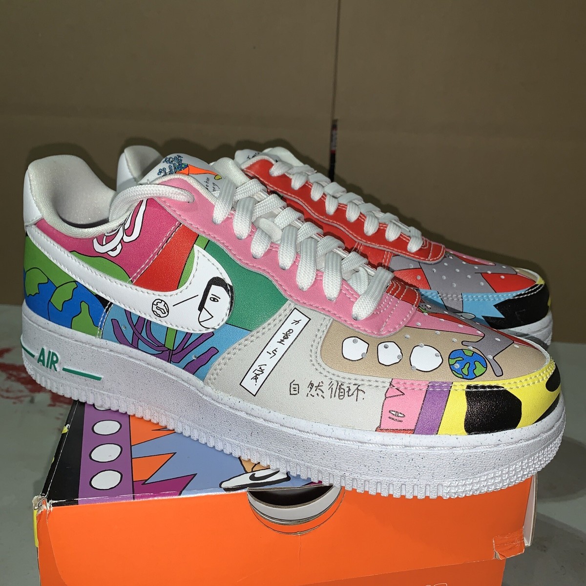 靴 NIKE Air Force Ruohan WangCZ3990-900 27 Men's Nike Ruohan Wang x Air Force 1 Low Multicolor ~ Size