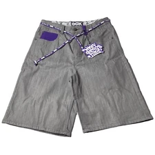 DGK “Above The Belt” Gray Denim Jean Shorts Streetwear Lace Belt Men’s Size 30