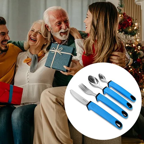 4Pcs Disability Cutlery Set-Arthritis Easy Grip Large Handled Elderly Disabled- - Picture 8 of 9