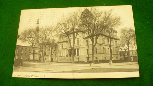 Freeport Illinois Court House postcard circa 1908 #2442 - Picture 1 of 2