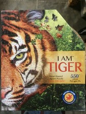 I AM TIGER HEAD-SHAPED JIGSAW PUZZLE POSTER SIZE 550 PIECES pre owned