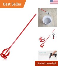 Paint Mixer Stirrer Tool for Drill - Steel Construction - Red - Easy to Clean